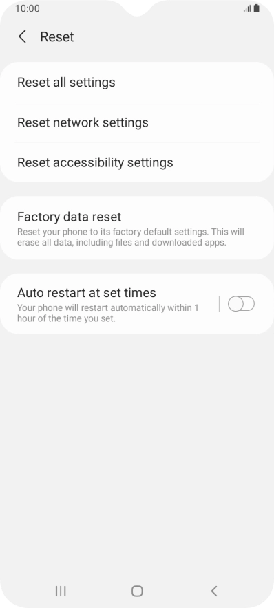 Press Factory data reset.