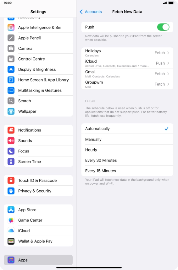 Press the indicator next to 