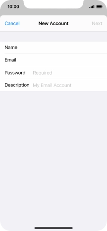 Press Password and key in the password for your email account.