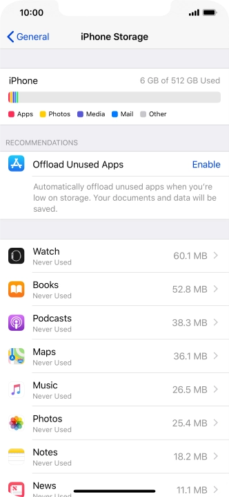 Press the required app.