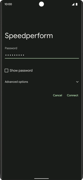 Key in the password for the Wi-Fi network and press Connect.