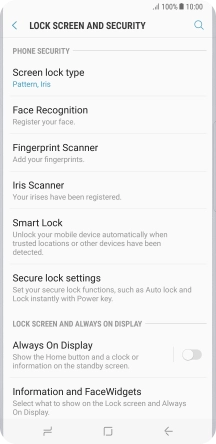 Press Screen lock type and key in the current phone lock code.