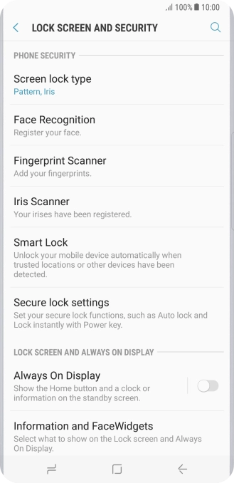 Press Screen lock type and key in the current phone lock code.