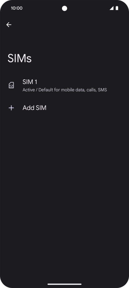 Press the name of the SIM.