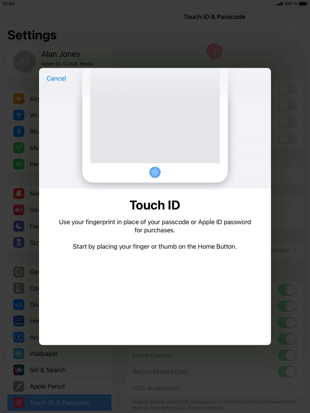 Press follow screen instructions. If you haven't previously selected a lock code, key in a code of your own choice twice.