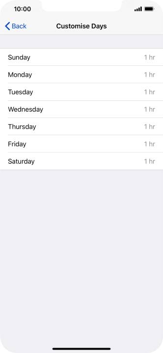Press the required days.