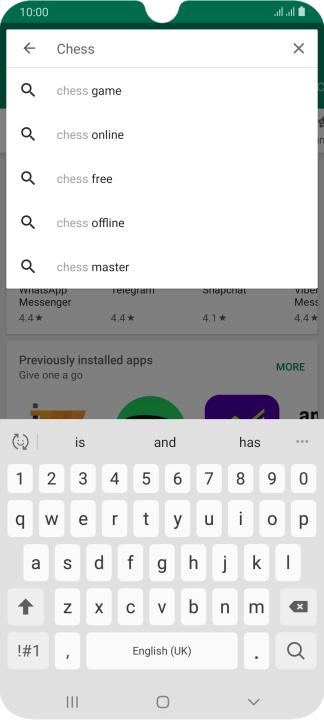 Key in the name or subject of the required app and press the search icon.