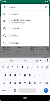 Key in the name or subject of the required app and press the search icon.