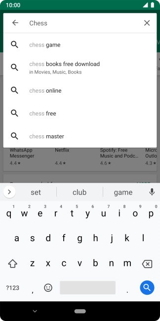 Key in the name or subject of the required app and press the search icon.