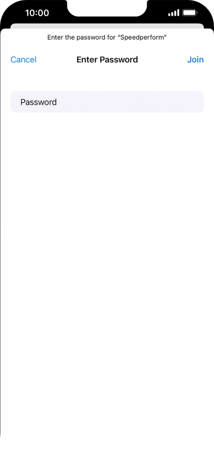 Key in the password for the Wi-Fi network and press Join.