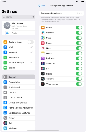Press Background App Refresh.