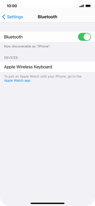Press the required Bluetooth device and follow the instructions on the screen to pair the device with your phone.