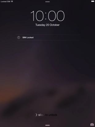 Slide your finger right on the screen.