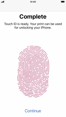 Press Continue. If you haven't previously selected a phone lock code, key in a code of your own choice twice.