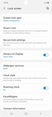 Press Screen lock type and key in the additional phone lock code you created earlier.