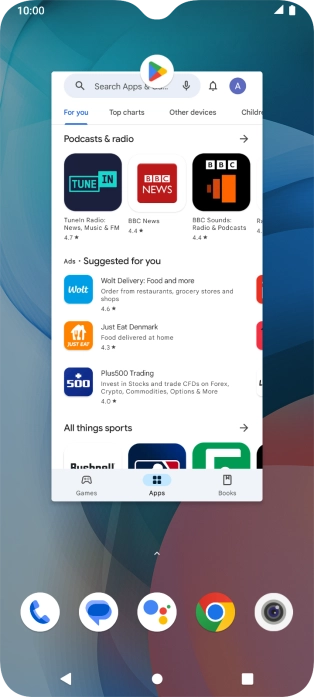To end one running application, slide your finger upwards on the required application.