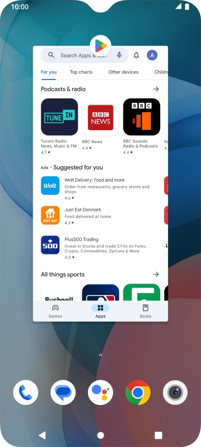 To end one running application, slide your finger upwards on the required application.
