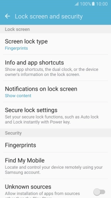 Press Screen lock type and key in the current phone lock code.
