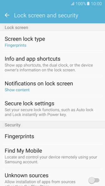Press Screen lock type and key in the current phone lock code.