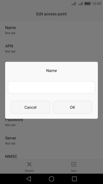 Key in Vodafone Internet and press OK.