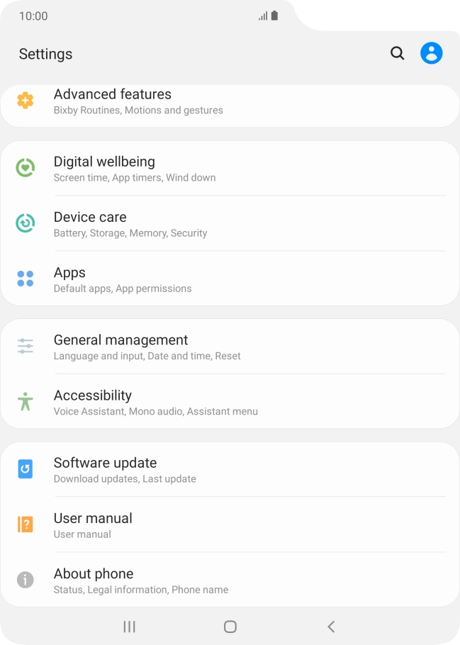 Press Software update.