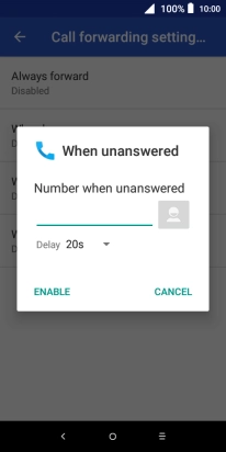 Key in +61414121121 and press ENABLE.