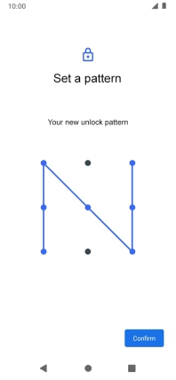 Repeat the selected phone lock code and press Confirm.