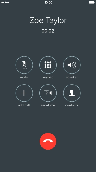 Press the end call icon to end the call.