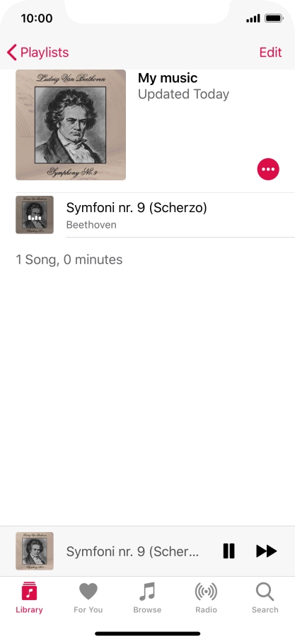 Press the song title.