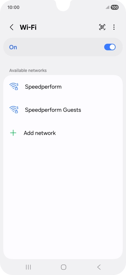 Press the required Wi-Fi network.