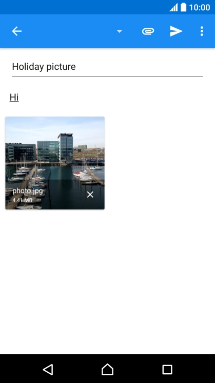 Press the send icon when you've finished your email message.