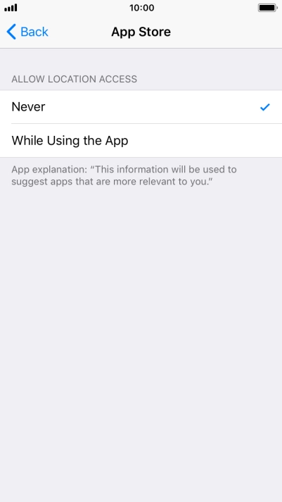 Press the required setting to turn the function on or off.
