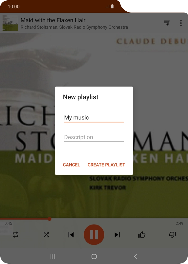Key in a name for the playlist and press CREATE PLAYLIST.