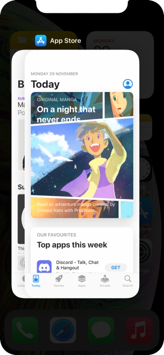 Slide upwards on the required application to end it.