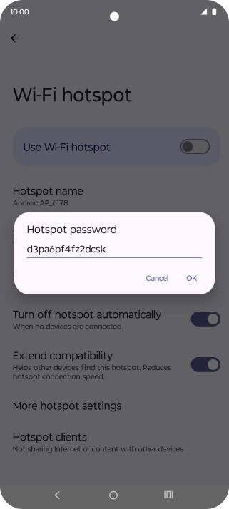 Key in the required password and press OK.