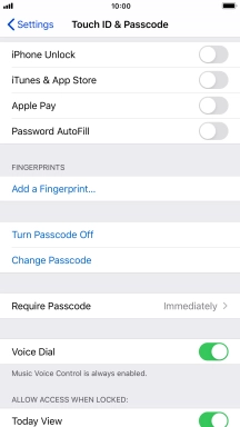 Press Turn Passcode Off and key in the phone lock code.