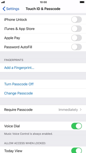 Press Turn Passcode Off and key in the phone lock code.