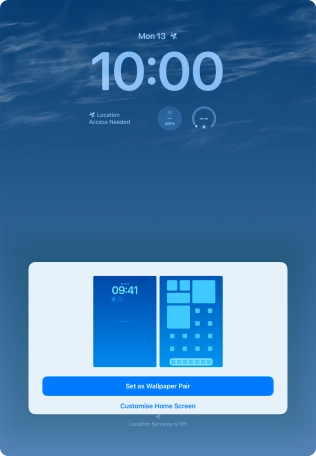 To use the same colour theme on the home screen, press Set as Wallpaper Pair.