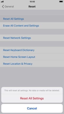 Press Reset All Settings.
