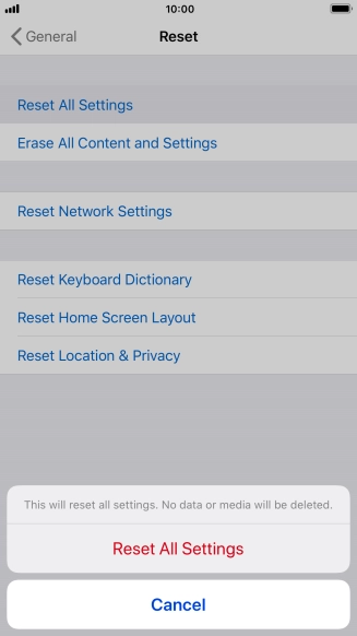 Press Reset All Settings.