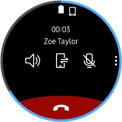 Press the end call icon.