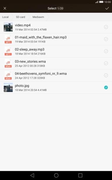 Press the confirm icon.
