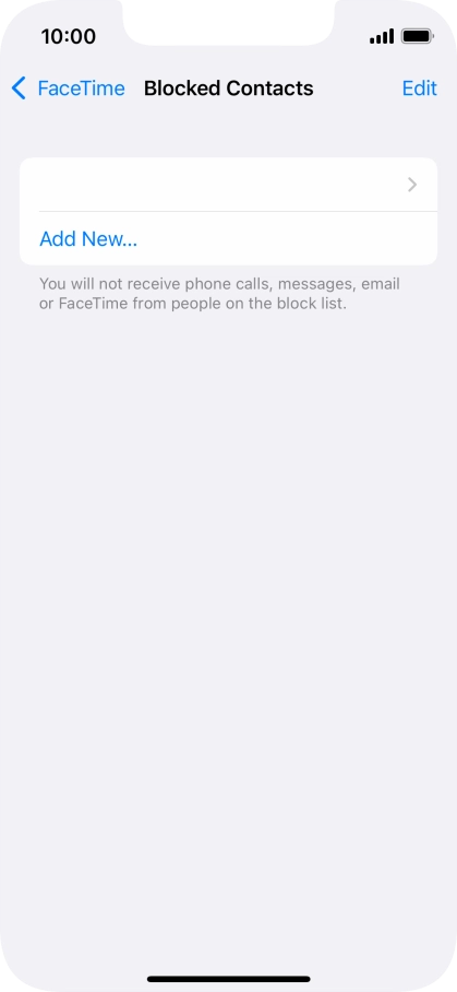 Press Add New... and follow the instructions on the screen to block a contact.