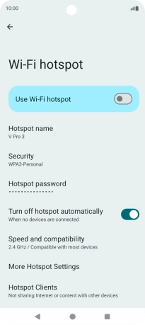 Press Hotspot password and key in the required password.