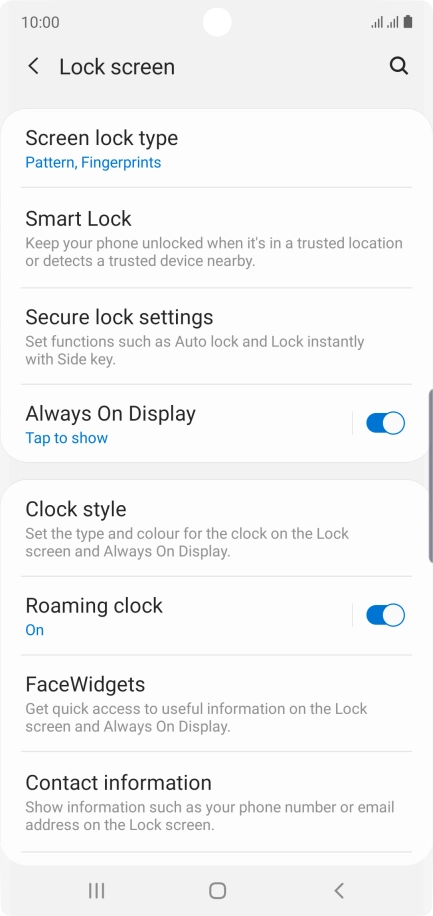 Press Screen lock type and key in the current phone lock code.
