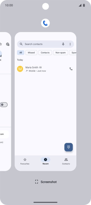 To end one running application, slide your finger upwards on the required application.