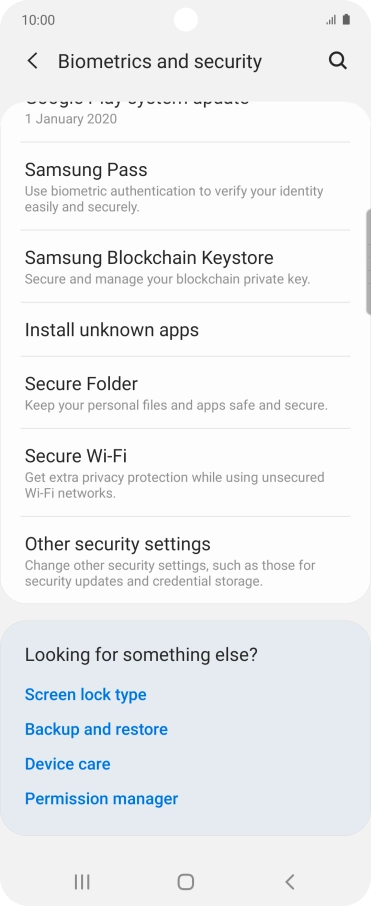 Press Other security settings.