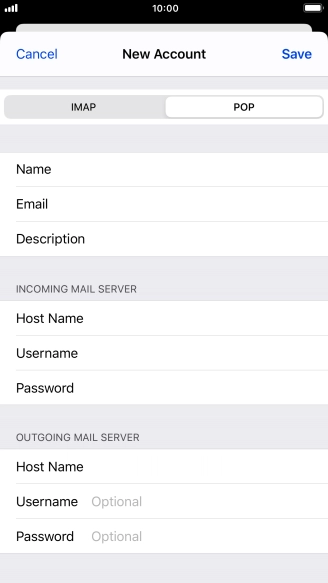 Press Username and key in the username for your email account. Please note that if you're using Vodafone's outgoing server, leave the username field empty.