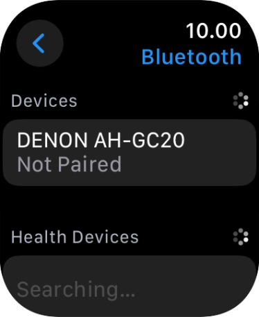 Press the required Bluetooth device.