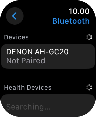 Press the required Bluetooth device.